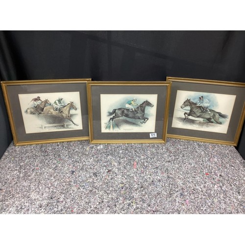 575 - 3 Vintage Horse Racing Prints Gold Cup etc