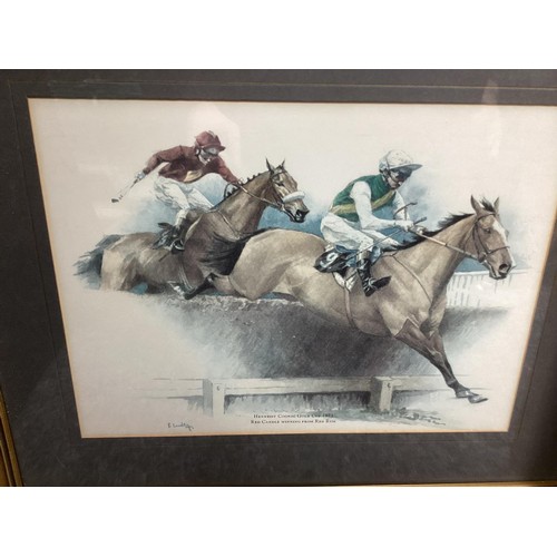 575 - 3 Vintage Horse Racing Prints Gold Cup etc