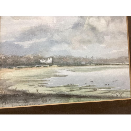 576 - 1990s Framed and Signed Watercolor of Islay House 50cm x 40cm