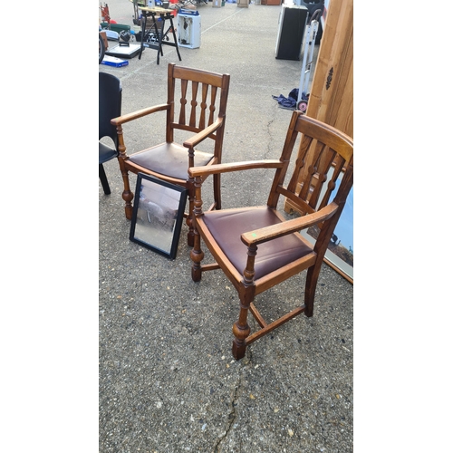 678 - Pair of Oak Shakespeare Style Chairs