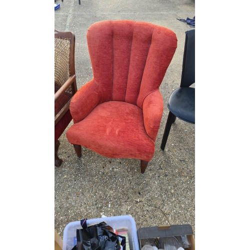 679 - Contemporary Red Upholstered Bedroom Chair