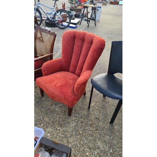 679 - Contemporary Red Upholstered Bedroom Chair