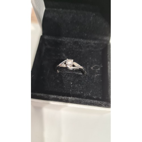 132 - Hallmarked White Gold and Diamond Ring-Weight?