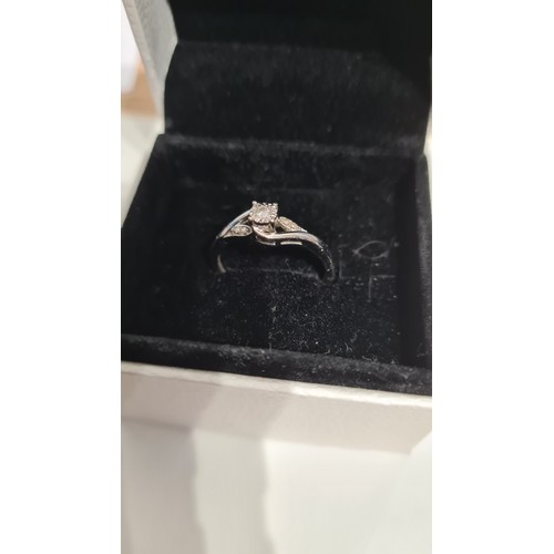 132 - Hallmarked White Gold and Diamond Ring-Weight?