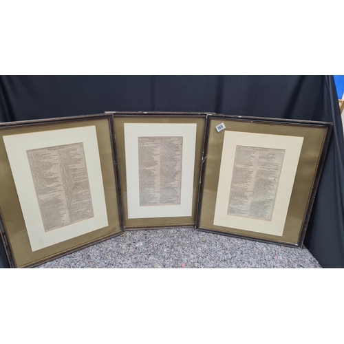 569 - Series of 3 Framed Pages from Antiquarian Shakespeare Books