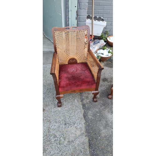 457 - Pair of Cane/Bergere Back Armchairs