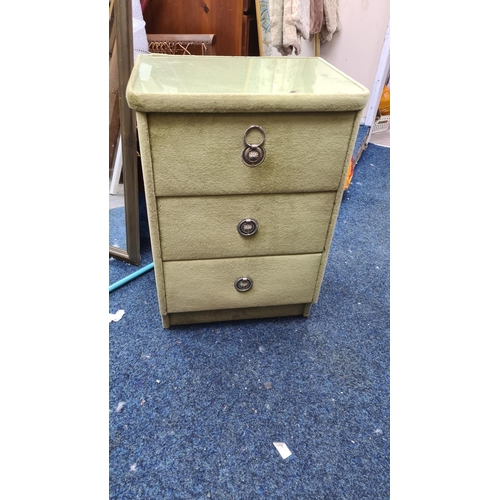 11 - Vintage Upholstered Bedside Cabinet