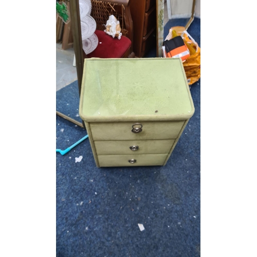 11 - Vintage Upholstered Bedside Cabinet