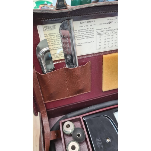 395 - Vintage SEI Velometer in a case