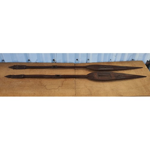 97 - A Pair of old wooden African Paddles