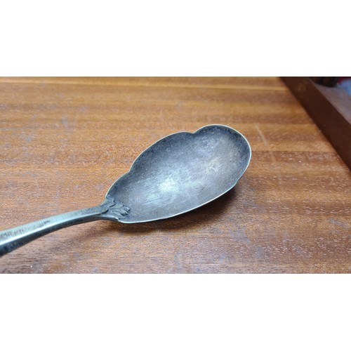 362 - Amethyst Handled White Metal Spoon