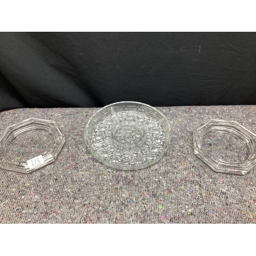 276 - Pair of Italian Crystal Dishes and 1 Other