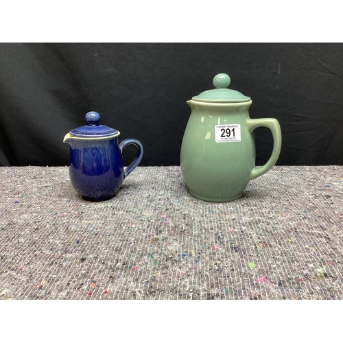 291 - Denby Stoneware Coffee Pot and a 1/2 Pint Denby Jug