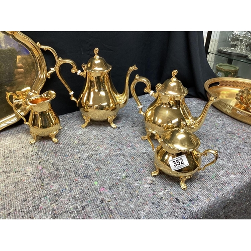 352 - Hoka, West German 24kt Gold Plated Tea Set