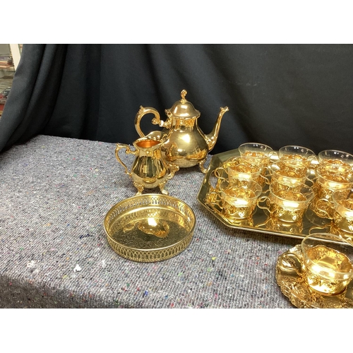 352 - Hoka, West German 24kt Gold Plated Tea Set