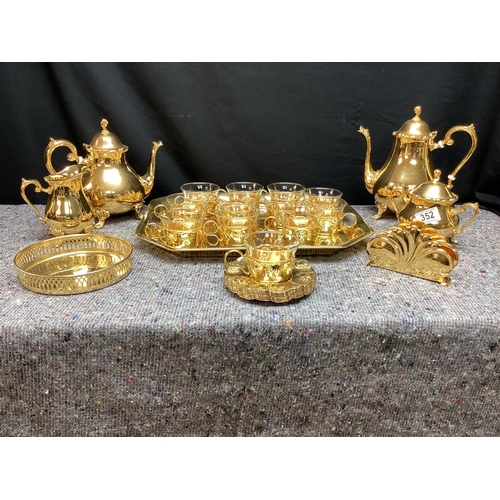 352 - Hoka, West German 24kt Gold Plated Tea Set