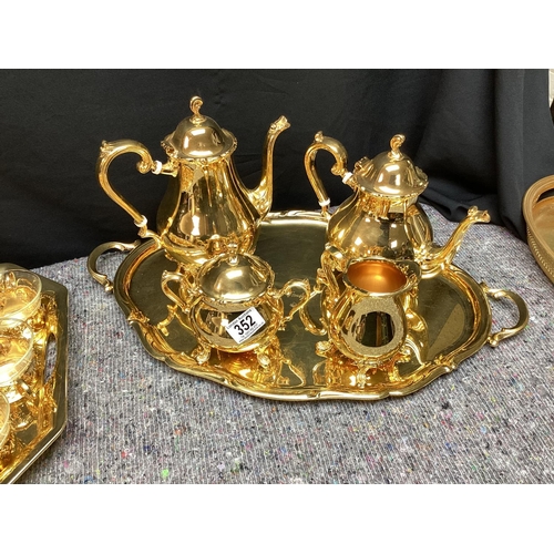 352 - Hoka, West German 24kt Gold Plated Tea Set