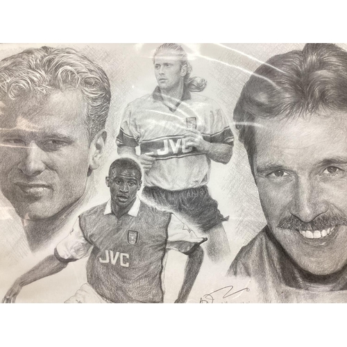 359 - Original Drawing by Jonathan Wood of Arsenal Players Signed