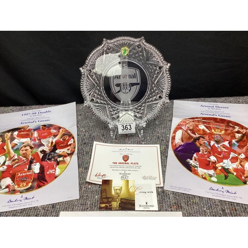 363 - Arsenal Football Club Waterford Crystal Plate Mint and Boxed