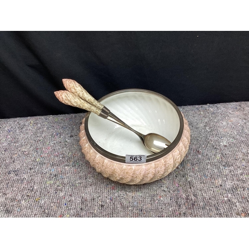 563 - Decorative Bowl with Serving Spoons