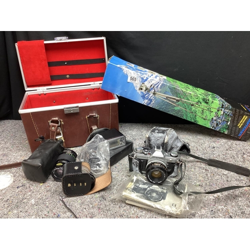 565 - Vintage Canon AE1 Camera with Accessories incl. Lenses, Tripod etc