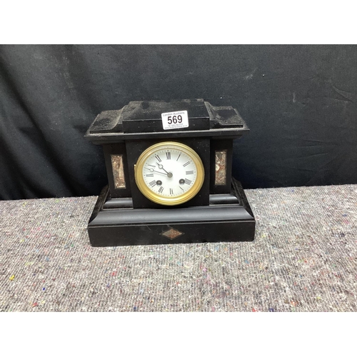 569 - 19th Century Slate Mantle Clock