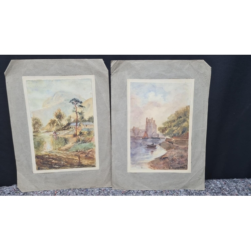 108 - Pair of Watercolors 1919 Signed J Hamilton