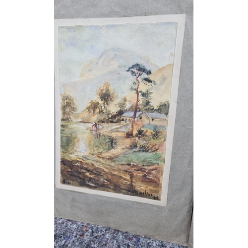 108 - Pair of Watercolors 1919 Signed J Hamilton