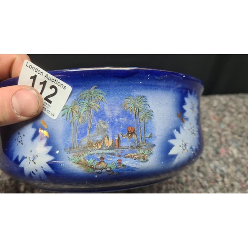 112 - Antique Bowl with Desert Scene Decoration