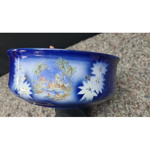 112 - Antique Bowl with Desert Scene Decoration