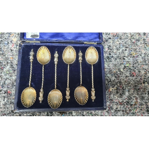 137 - Set of 6 Hallmarked Silver Apostle Spoons-Birmingham 1905