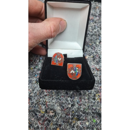 148 - Pair of Enamelled Hallmarked Silver Cufflinks