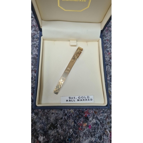 154 - Unused and Boxed 9ct Gold Tie Clip 3.1g