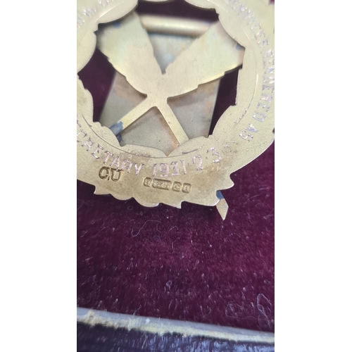 93 - RAOB Masonic 9ct Gold Medal-1930s-Presented to JW Miers-Doncaster (Gross Weight-24g) in Original Cas... 