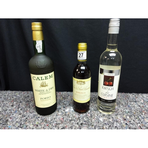 27 - Calem White & Dry Aperitivo Porto 75cl x 1
Cowen kirsch de Cuisine Liqueur 50cl x 1
Roc de Saint Lau... 