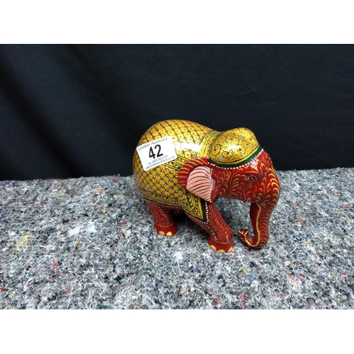 42 - Wooden Elephant Figurine