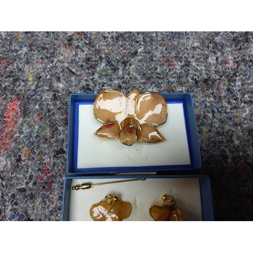 52 - Pierre Lang Butterfly Brooch/Earring Set