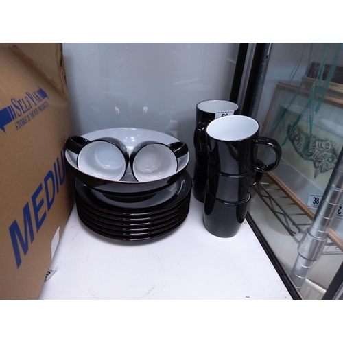 59 - Lot of Black and White Denby & John Lewis Dining Ware