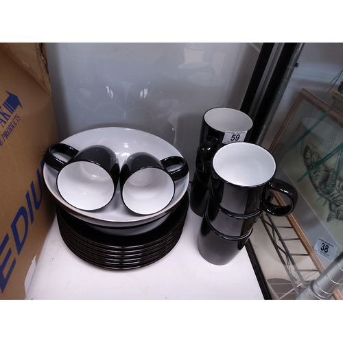 59 - Lot of Black and White Denby & John Lewis Dining Ware