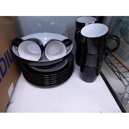 59 - Lot of Black and White Denby & John Lewis Dining Ware