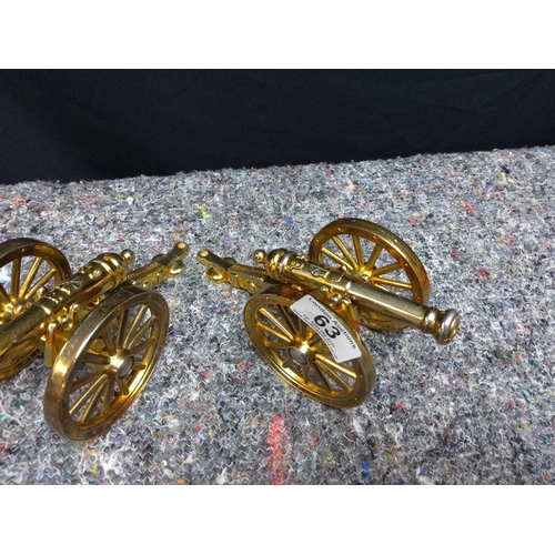 63 - Pair of Brass Desk Cannons