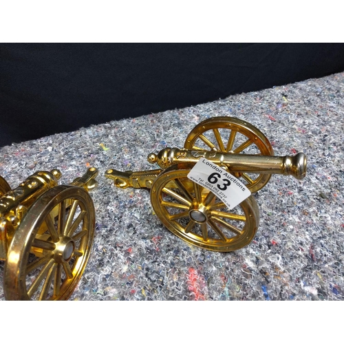 63 - Pair of Brass Desk Cannons