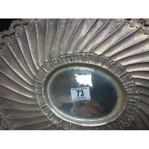 73 - Unusual Silver Plated Dish (45cm x 35cm)