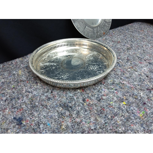 74 - German ASN Pewter Plate and a Silver Plated Tray