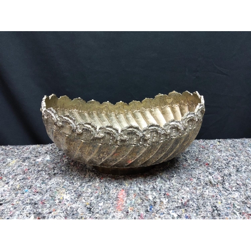 78 - Unusual Silver Plated Bowl 31cm x 20cm