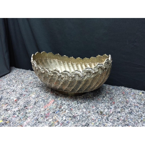 78 - Unusual Silver Plated Bowl 31cm x 20cm