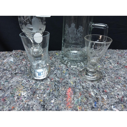 81 - Lot of Masonic Crystal Glassware