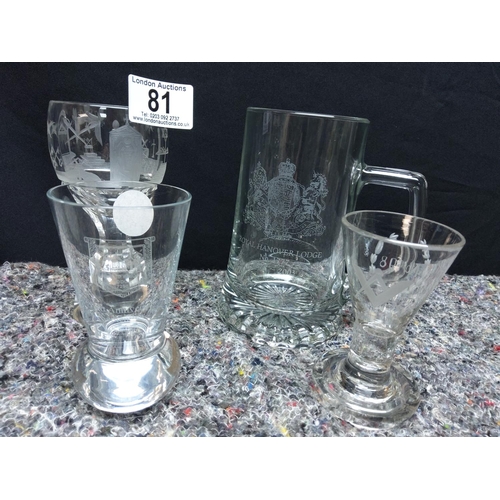 81 - Lot of Masonic Crystal Glassware