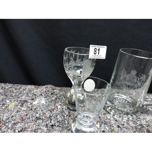 81 - Lot of Masonic Crystal Glassware