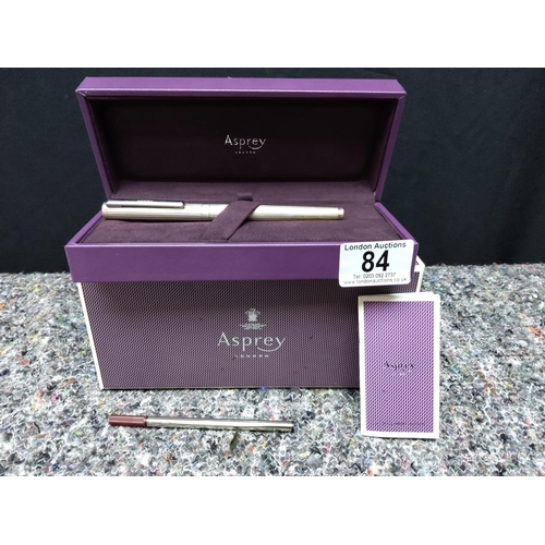 84 - Halmarked Silver At3551ey Ballpoint Pen in Original Box